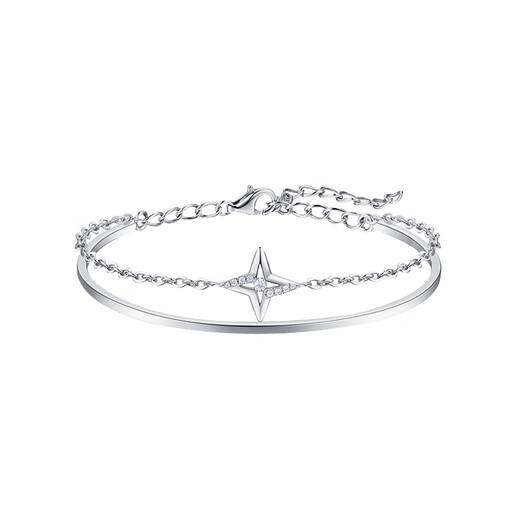 KZD Old Phoenix 999 Silver Bracelet Girls Star Bracelet Bracelet Light Luxury Niche Exquisite Bracelet Feeling Bracelet Star Can Double Layer Bracelet-s925 Silver