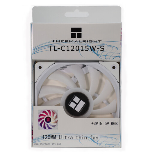 Limin thermalright tl-c12015w-s argb châssis 5v ventilateur de couleur ventilateur 12cm ventilateur mince blanc tl-c12015w-s [trois pièces + 4 broches 1 minute 3 fils]