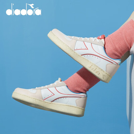 Diadora Diadona Women's Shoes Zapatos de baloncesto Classel Lavado de piedra Viejas zapatillas Retro Board Zapatos Mágicos White/Rose Pink/C9866 38