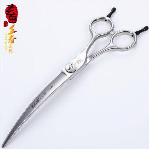 Black Bird Master Pet Scissors Professional Pet Grooming Scissors Set Straight Curved Scissors Fish Bone Scissors Dental Scissors Beautician Shop Tools BS 6.75 Inch Comprehensive Small Bend
