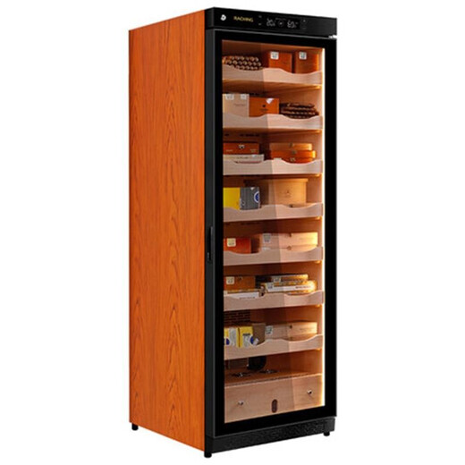 Meijing (raching) C380A solid wood constant temperature and humidity cigar cabinet humidifier compressor precision constant temperature and humidity cigar humidifier humidor household rosewood brown (Spanish cedar wood shelf)