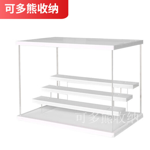 OUOTY Moran Nuoer Caja ciego Caja de almacenamiento Caja de almacenamiento con caja ciega con caja de pantalla blanca clara Bloques de construcción transparentes a prueba de polvo Luz de la parte superior media grande con la escalera de 2 niveles Modelo 6623DT