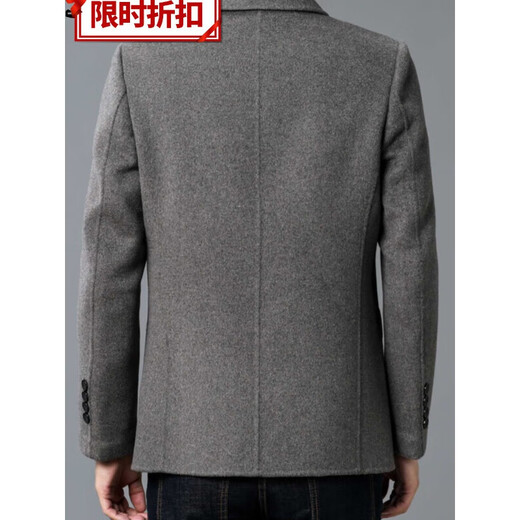 Lilang Herren-Wolljacke Herbst und Winter Neue doppelseitige Kaschmirjacke mittleren Alters im mittleren Alter lässig Wollwolle Top schwarz 180/xl