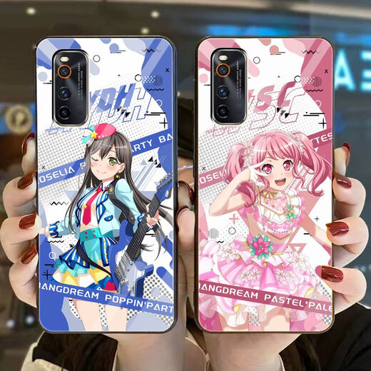 赫致（HEZHI）适用vivoy52s邦邦BangDream手机壳OPPOa58真我一加华为苹果14玻璃 v1449市谷有咲钢化玻璃壳 vivo型号记得发给客服