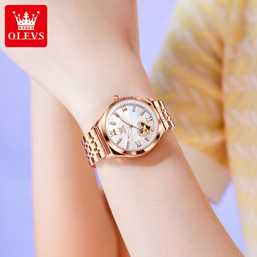Olevs Swiss Certified Brand Watches für Frauen mechanische Uhren Vollautomatisch einfach