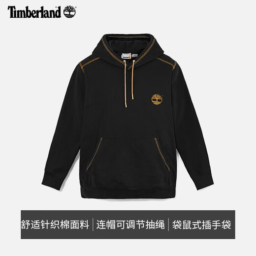 添柏岚（Timberland）官方男款连帽卫衣户外舒适加绒保暖|A694Q A694Q001/黑色 S