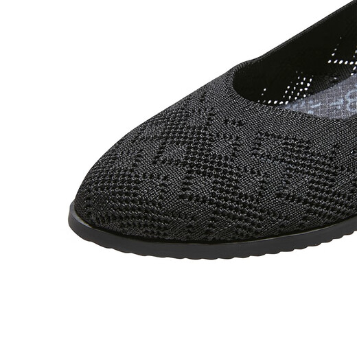 Skechers women's shoes 2025 spring fashion trend comfortable casual shoes daily simple solid color walking shoes BLK 36