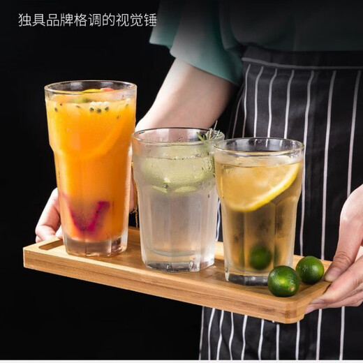 Yapai libi tasse de verre épaissi étoile anis tasse grande bière tasse de lait de lait de lait de lait de lait à eau tasse à chaleur et transparent libi boisson tasse 473 ml (15256)