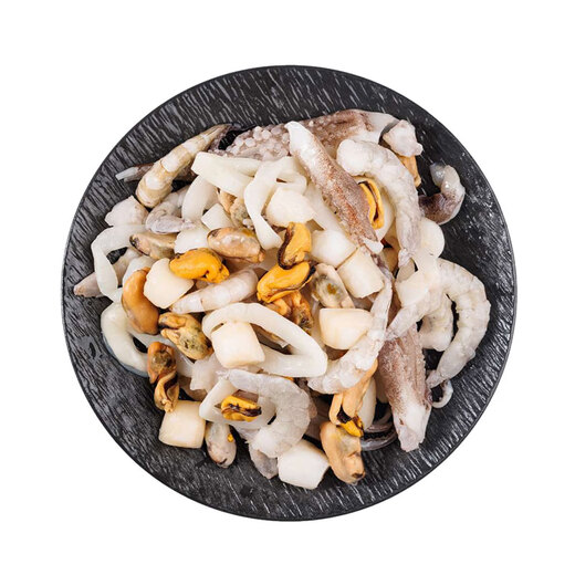 Mega Seafood Assorted 2Jin Jin equal to 0.5kg (inside 2 bags) Shrimp, Squid, Scallops, Mussels Seafood and Aquatic Products