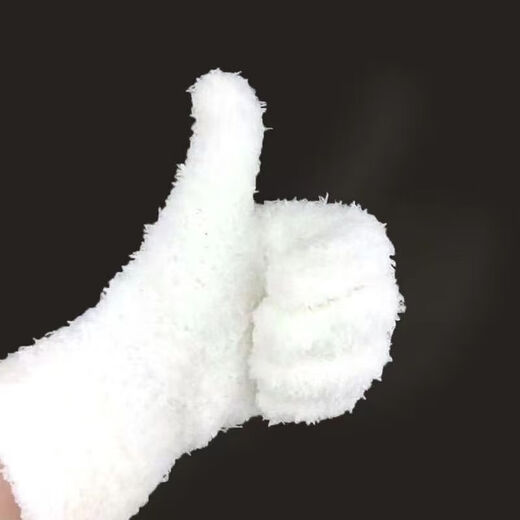 Senyong Wenwan Gloves Thousand Hair Gloves Plate Play Walnut Thickened Plush Wear-Resistant Polishing Pads Cleaning King Kong Wenwan Thickened Thousand Hair Gloves Milk White Two Pairs Length 22cm