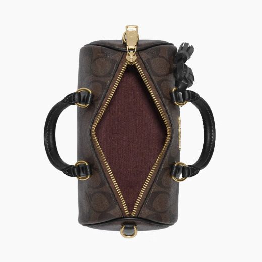 
COACH Lacey Crossbody Women's Cylinder Bag Classic Printed Hand-carrying One-Shoulder Crossbody Bag Brown CK689-IMAA8 Hong Kong Warehouse