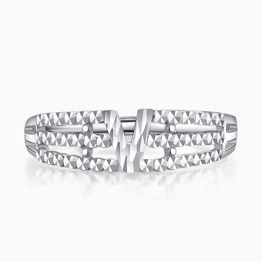 Pt.Charm platinum ring PT950 geometric V-shaped living ring female personality trendy cool sparkling letters female luxury tail ring customized 2.7 grams more refund less replenishment please contact customer service for details