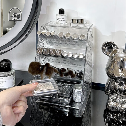 Dongha makeup brush storage bucket dressing table oblique plug-in lipstick storage rack bathroom eye shadow cosmetics storage small size