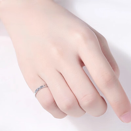 Suhan pt950 platinum ring women's platinum ring tail ring for girlfriend, engraved memory single ring ring 8# 1.2-1.29 grams (face width 2.0mm)