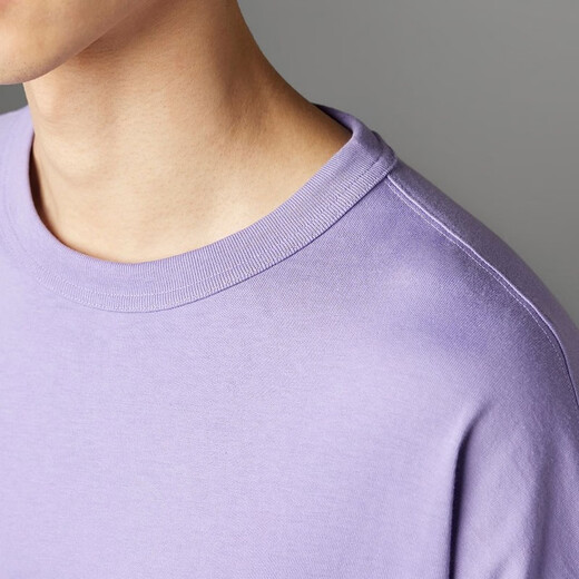 Adidas Clover T-shirt à manches courtes pour hommes 2025 Été Nouvelles vêtements de sport lâche rond coule décontracté à épaule basse supérieure demi-manche coton pur hr3291 violet s