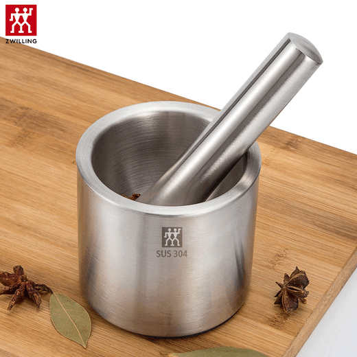 Zwilling German masher solid garlic masher household grinding jar manual garlic masher garlic mortar 304 stainless steel-mashing bowl