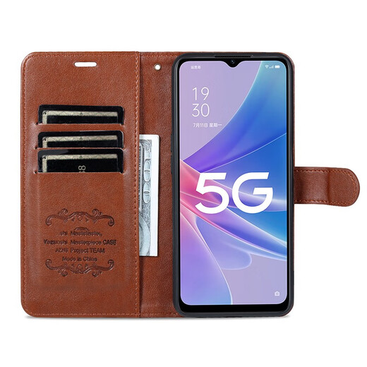 Ju Xiaozhi is suitable for Honor 80 mobile phone case flip leather case ANN-AN00 wallet card-type plug-in case full-package anti-fall soft inner shell with magnetic buckle protective cover for men and women Honor 80 [brown]