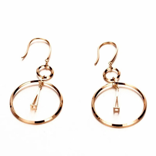 DL 1998 Fat Donglai same style 18k rose gold earrings 18K Russian purple gold smart earrings for women, fashionable and trendy, smart earrings pair