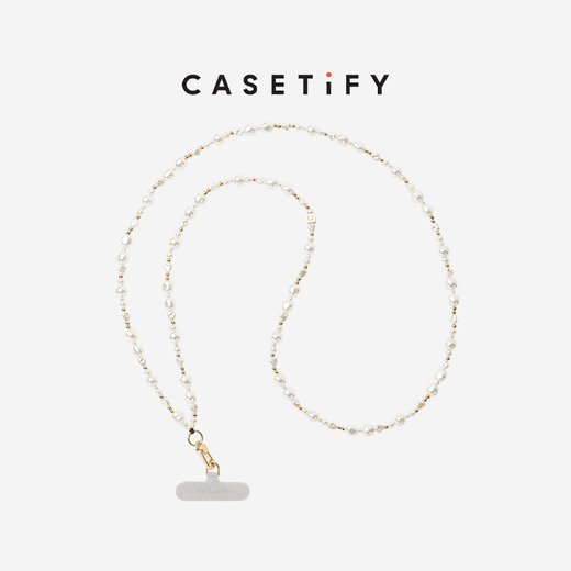 CASETIFY is suitable for all iPhone series, silver and white beads/colorful beads, crossbody strap/mobile phone strap, pearl style