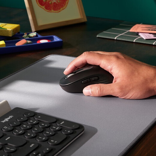 Logitech K865 Teclado mecánico Teclado inalámbrico de 104 teclas de tamaño completo Oficina de negocios multidevice Long Long Standby Gaming Eports Eports (K845 Modelo actualizado) K865+ M650+ Almohadilla de mesa grande [Conjunto negro]