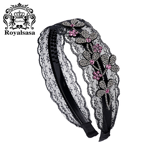 Royal sasa royal salsa hair hoop wide-brimmed hair headband imitation crystal handmade lace fabric hairpin hairpin head