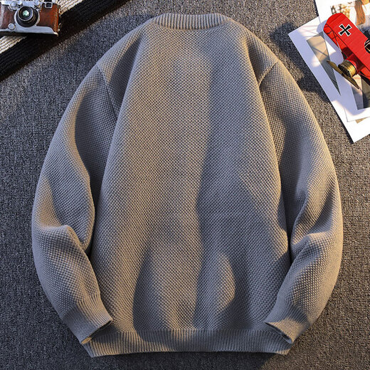 Bushman knitted cardigan jacket men's autumn and winter outer sweater men's loose autumn jacket youth high-end sweater 24890 gray