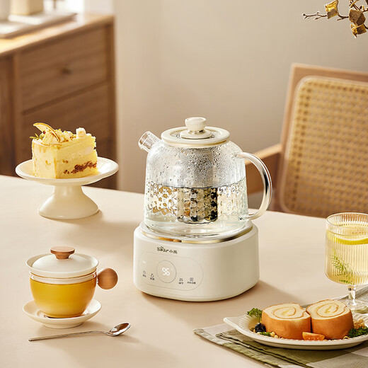 Bear all-glass health pot health cup office multi-function teapot flower teapot 0 metal constant temperature kettle official direct sales YSH-P10Q7 all-glass pot without filter 1L