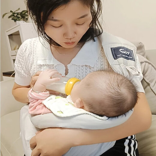 CUBY婴儿背带日本前抱式背抱娃神器抱抱托新生儿宝宝简易横抱背巾 灰色网面(夏季款)