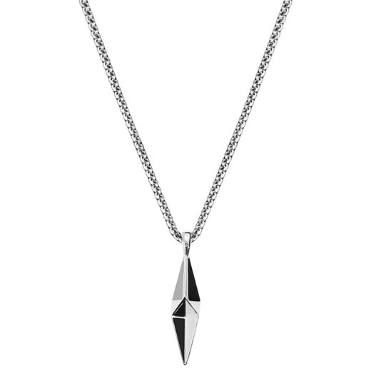 Core luxury engraving six-pointed star necklace men's trendy Korean version hip-hop rhombus men's pendant simple fashion clavicle chain student pendant