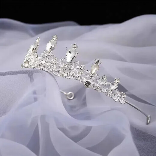 Beautifully made crown tiara princess rhinestone hair accessories women's crown wedding dress accessories bridal headband birthday eighteenth party crown silver