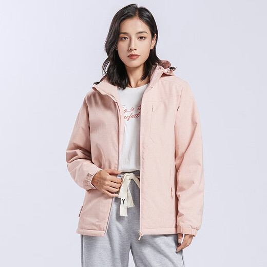 Western Camel (Vancamel) plus Samtwindbreaker-Jacke für Männer und Frauen koreanischer Stil winddichtem und warmem Einschicht-Softschalenjacke Literary Top 9930S-2 Gummipulver-Frauen [Camouflage] xl