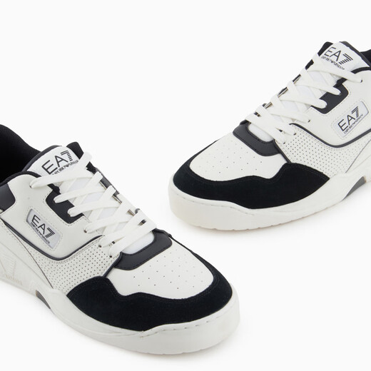 ARMANI/ARMANI EA7 Herrenmode einfache Low Top Casual Shoes X8X187 XK402 Weiß C695 41.5