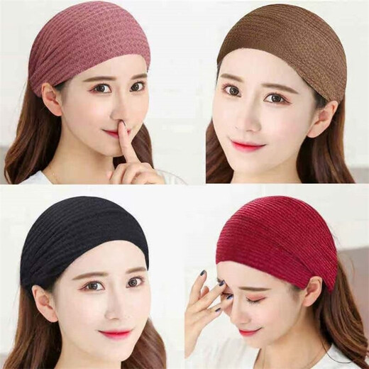 Good Luck Whale postpartum hairband for forehead and brain protection for women to keep warm in winter and to cover the forehead with a headscarf to cover gray hair and to prevent windproof hair after childbirth. Knitted style - gray