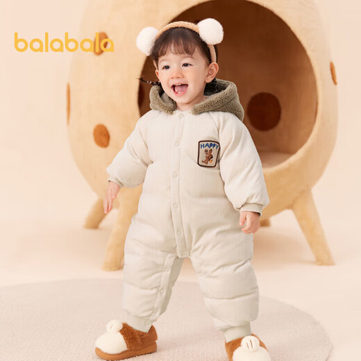 Balabala baby jumpsuit baby down jacket 2023 bodysuit splicing autumn and winter velvet Balabala baby jumpsuit baby down jacket 2023 bodysuit splicing autumn and winter velvet