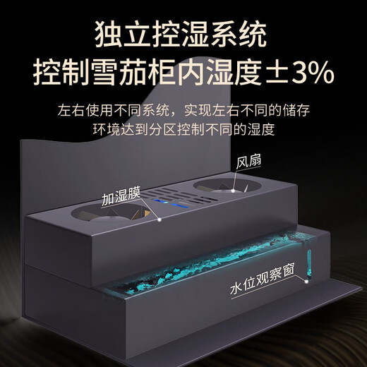 Vickers double-door constant temperature cigar and wine cabinet constant humidity tobacco and wine cabinet tea refrigerator air-cooled frost-free constant temperature and humidity wine cabinet household Spanish cedar wood naked cigar display cabinet 1.9 meters three-temperature zone tea + ice bar + cigar 800L