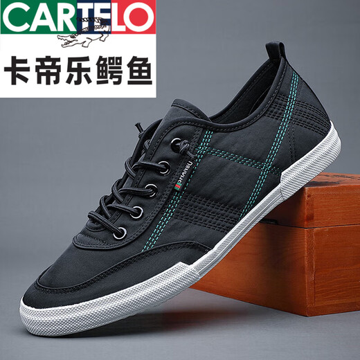 Cartelo @ # 2024 Nouvelles chaussures en toile d'été pour hommes avec des chaussures de planche polyvalentes d'un pied pour hommes avec des chaussures blanches minces chaussures de tissu respirant décontracté blanc 38