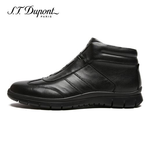 S.T.Dupont都彭马丁靴男款秋季英伦风高帮皮鞋头层真皮加绒短靴子E30250944 黑色 加绒 38