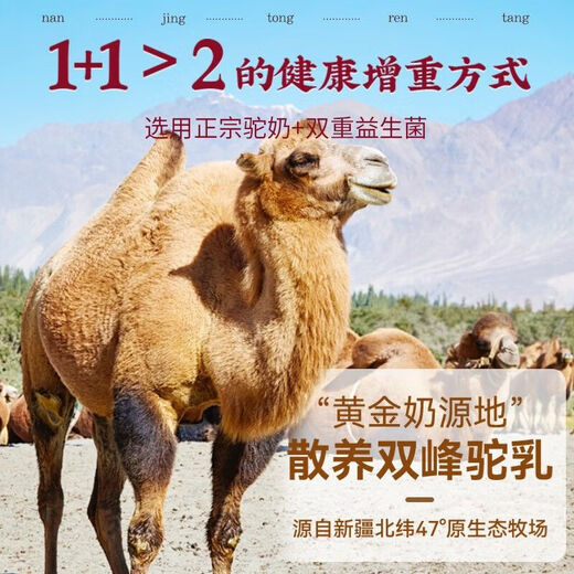 Renhe Probiotic Camel Milk Protein Powder is suitable for weight gain, weight gain, and thin people's rapid weight gain products. Fat gain food for men and women, fattening milk powder, 3 cans cycle pack, 3 cans cycle pack, suitable for long-term non-fat physique