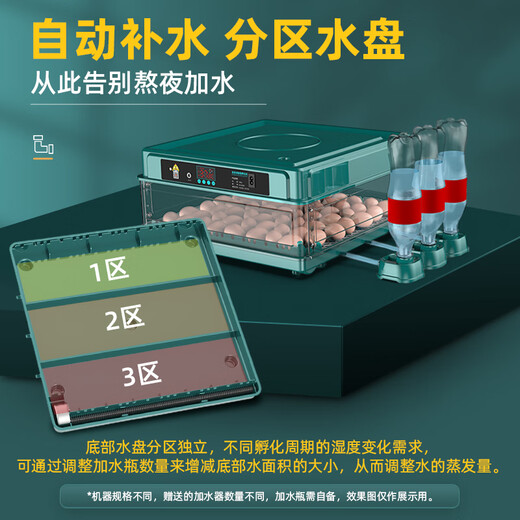 CLCEY chick incubator fully automatic 2024 small household smart rutin duck and goose egg incubator parrot incubator 32 pieces water bed dual electric
