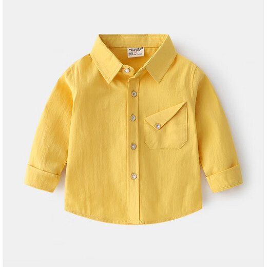 G.duck children's shirt boys' long-sleeved velvet autumn and winter new white boys' cotton shirt plus velvet style jacket white shirt 130 cm