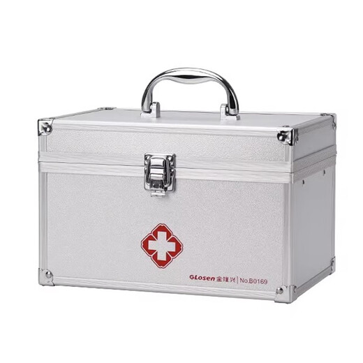 Jinlongxing aluminum alloy household medicine box small medicine box first aid medicine storage box box with lock medical box set