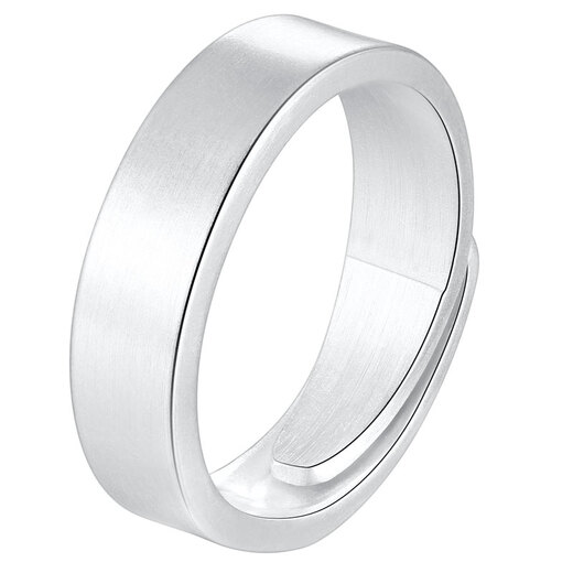 Luotai Old Silversmith 999 Pure Silver Couple Ring Silver Pair of Live Buckle Silver Rings Pair of Rings Adjustable Customized Engraving Simple Large Style