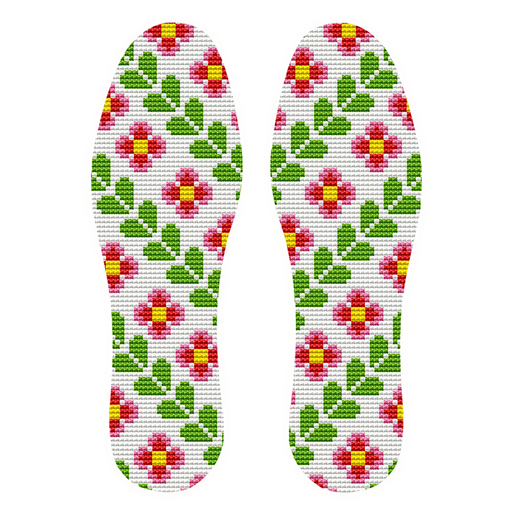 
2024 new printed cotton cloth hand-embroidered cross-stitch insole semi-finished product embroidered by men and women Rose red 683 All wishes come true 39 sizes