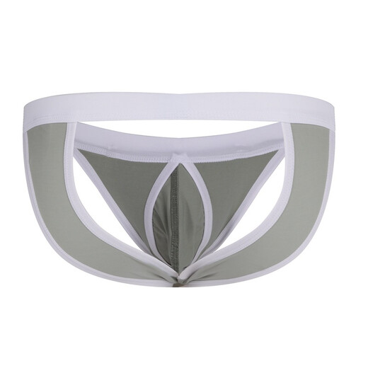 Men's sexy underwear, thong, one-piece suspender pull-up pants, low waist, gay nightclub, green L