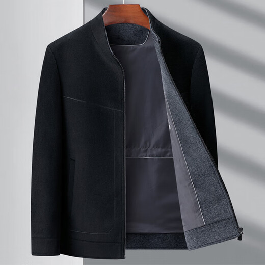 
Pier Cardin wool jacket men's jacket 100% pure wool autumn and winter new men's jacket middle-aged men's wool wool top J88111-4 style-black stand-up collar zipper style size 175 size-suitable weight 125-140Jin [Jin equals 0.5 kg]