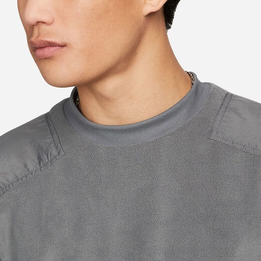 耐克（NIKE）卫衣外套男士秋冬款摇粒绒运动服保暖休闲圆领套头衫上衣 DD4855-068灰色 2XL