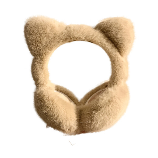 Guangyuelan linda gato gato peluche para mujeres en invierno montar tibio caliente anti-congelado tierra tierca cubierta de orejas bolsas para la oreja a prueba de viento