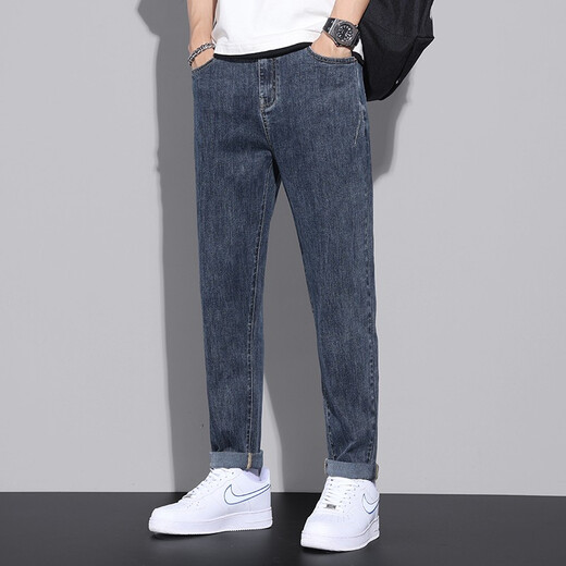
Xiao Xueling jeans men's summer 2025 new thin pants men's trendy brand straight loose nine-point pants versatile men's clothing 6621 black + 6621 blue 33