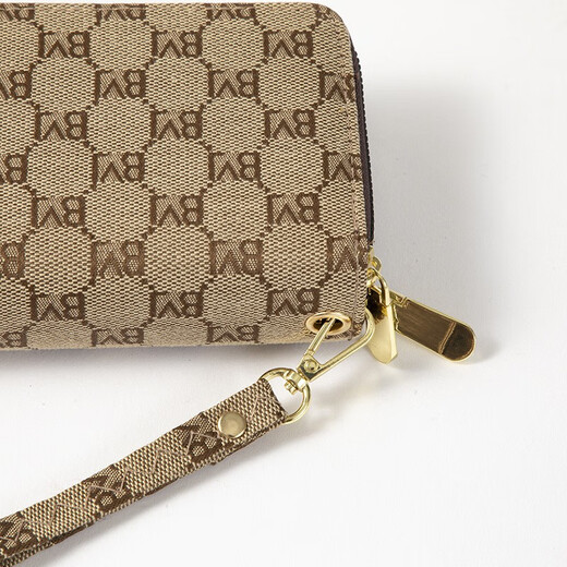 万佳臻双拉链钱包女长款卡包潮百搭手拿包轻巧钱票夹简约手包送女友礼物 【深咖色】