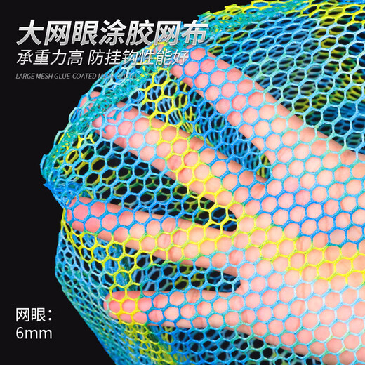 BEITU Copy Net Head Net Pocket Fish Net Fishing Folding Solid Net Bag Single Net Black Pit Titanium Alloy Fishing Gear Portable Large Mesh Large Mesh Rubberized Model Blue-35cm No Specifications